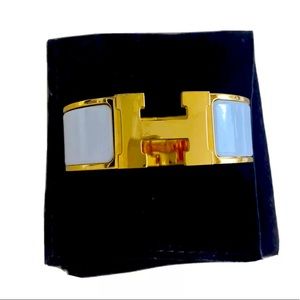 hermes gold white clic clac